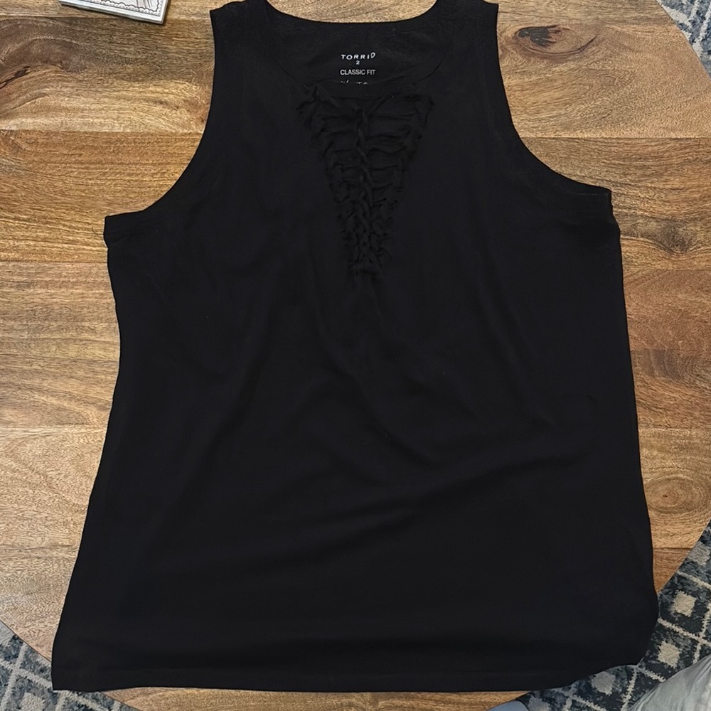 Torrid Black Cut Out Sleeveless Tank Top